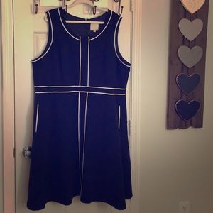 ModCloth Navy Dress with White Piping